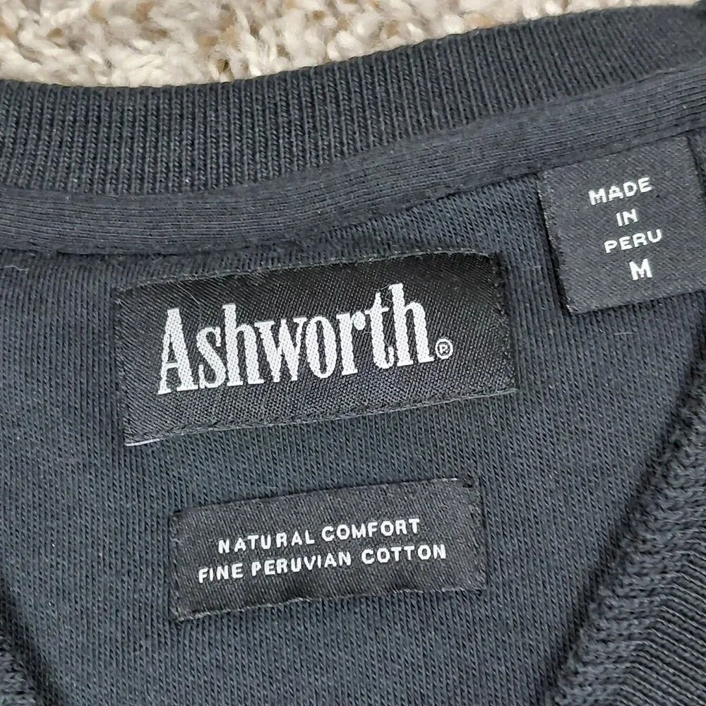 Valhalla Golf Club Sweater Vest Mens Medium Black Ashworth Cotton Louisville KY